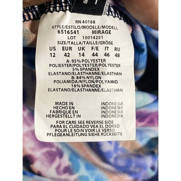 Miraclesuit Woman's Multicolor Mirage Tankini Swim‎ Top Size 12 - Picture 10 of 12